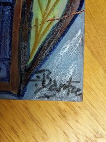 Plaque en céramique de Saint-Vicens signée Jacqueline Bartre