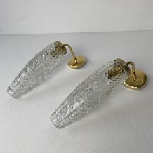 PAIRE D’ANCIENNES APPLIQUES COUDEES VINTAGE