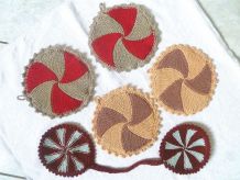 lot de 3 paires de maniques , vintage