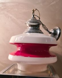 suspension 1960 a 70  opaline 2 couleurs  tres belle  30x40
