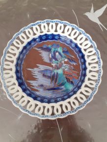 plat corbeille porcelaine japonais ajouré style Imari
