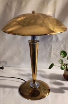 lampe champignon Métal doré Style paquebot ,en état de fonct