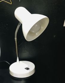 Lampe vintage métal blanc et chrome