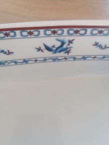 Ramasse couverts porcelaine de Paris décor oiseau bleu