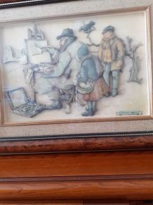 tableau Anton Pieck en 3D box "belgium painter" 1925-1949