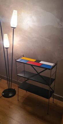 Etagere string  1960  a 70 style piet mondrian montants noir
