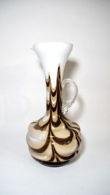 Vase verre murano Carlo Moretti vintage en opaline, 1970