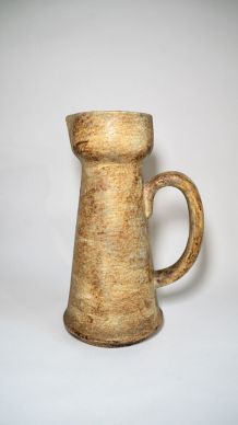 Vase vintage Saint Clément en céramique beige, années 50