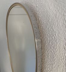 Miroir vintage 1960 rétroviseur aymétrique argenté - 48 x 33