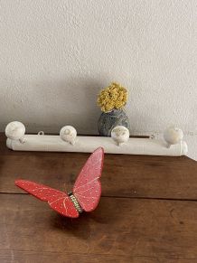 Portemanteau mural en bois années 40.