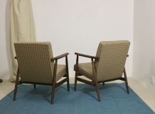 Paire de fauteuils Henryk lis 300-190 années 1970 tissu carr