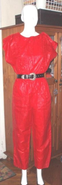 Combinaison jump suit overall rouge brillant