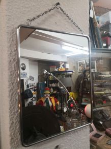 Miroir de barbier rectangulaire chromé