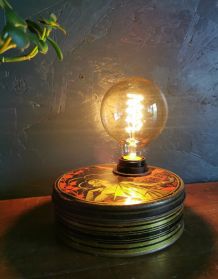 Lampe vintage chevet salon bureau boîte en fer "Dieu Grec"