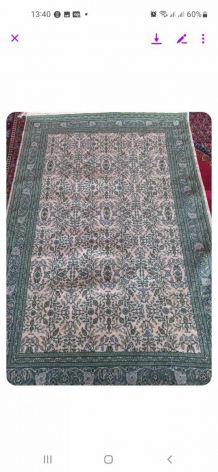 Vintage tapis persan oriental tunisien en laine nouée main