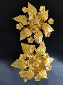 appliques fleurs dorées