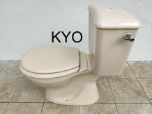 WC toilettes beige céramique, cuvette réservoir abattant