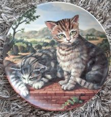 Assiette décorative chats 