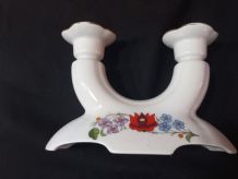 jolie paire de bougeoir En Porcelaine Hongroise