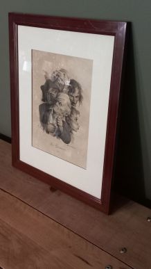 Ancienne Lithographie " DELPECH " Signée  " L . BOILLY  "