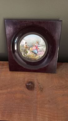 Ancienne Miniature sur ivoire " LA SURPRISE "