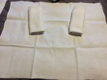 2 serviettes lin jacquard blanc monogramme JL