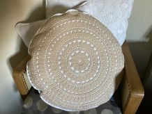 Coussin coton et crochet 