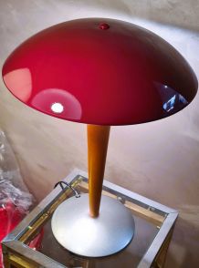 lampe champignon  dit (paquebot)  bordeau  et grise metal  e