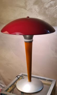 lampe champignon  dit (paquebot)  bordeau  et grise metal  e
