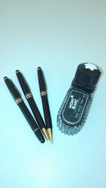  3 Stylos Mont Blanc et encrier 