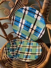 4 Assiettes à dessert vintage en faïence