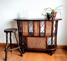 Bar en rotin et cannage 1960