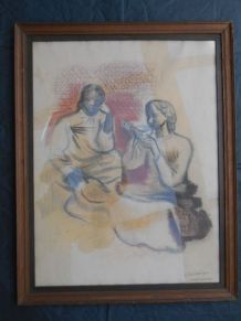 Louis R DELEAGE Affichiste étude pour une affiche Art Deco P