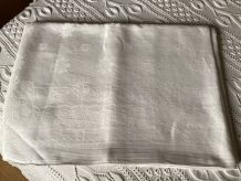 Nappe blanche lin jacquard 