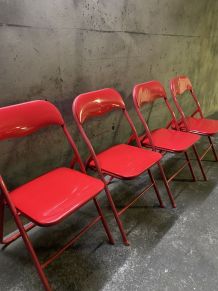 4 chaises vintage rouge 