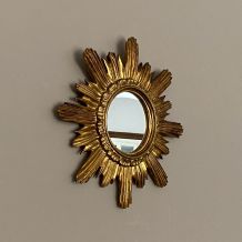 Miroir soleil doré. 1960. Diamètre 44cm