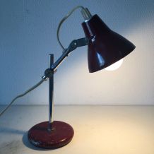 Lampe vintage 1960 bureau enfant appoint chevet bourgogne - 