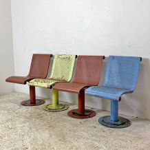 Ensemble de 4 fauteuils de mobilier urbain vintage 80's