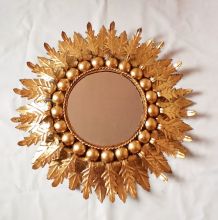 Miroir soleil doré 