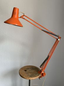 Lampe vintage 1960 d'architecte Luxo L1 orange - 80 cm