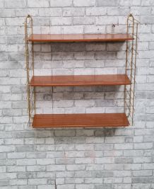 etagere vintage acier , 1960  faux bois bon etat vue son age