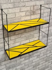 etagere style string 1960 motif geometrique 49x48x17 fixatio