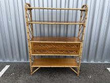 Etagère en rotin années 60