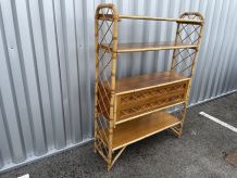 Etagère en rotin années 60