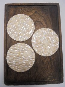 Trio de sous-verre en nacre