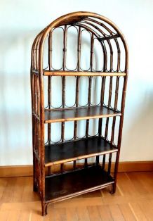 Bibliothèque en rotin vers 1960 