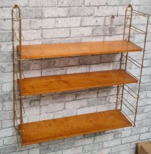 Etagere vintage , 1950   en  bois teinté   bon etat vue son 