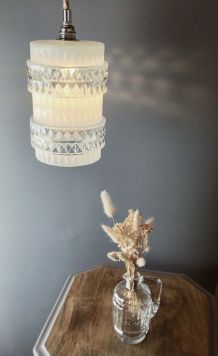 Suspension verre blanc et transparent