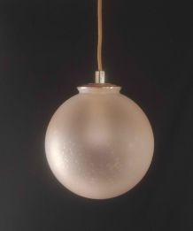 Suspension globe verre soufflé doré