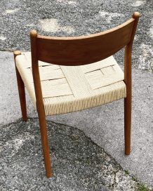 Paire de chaises tressée en corde danoise 